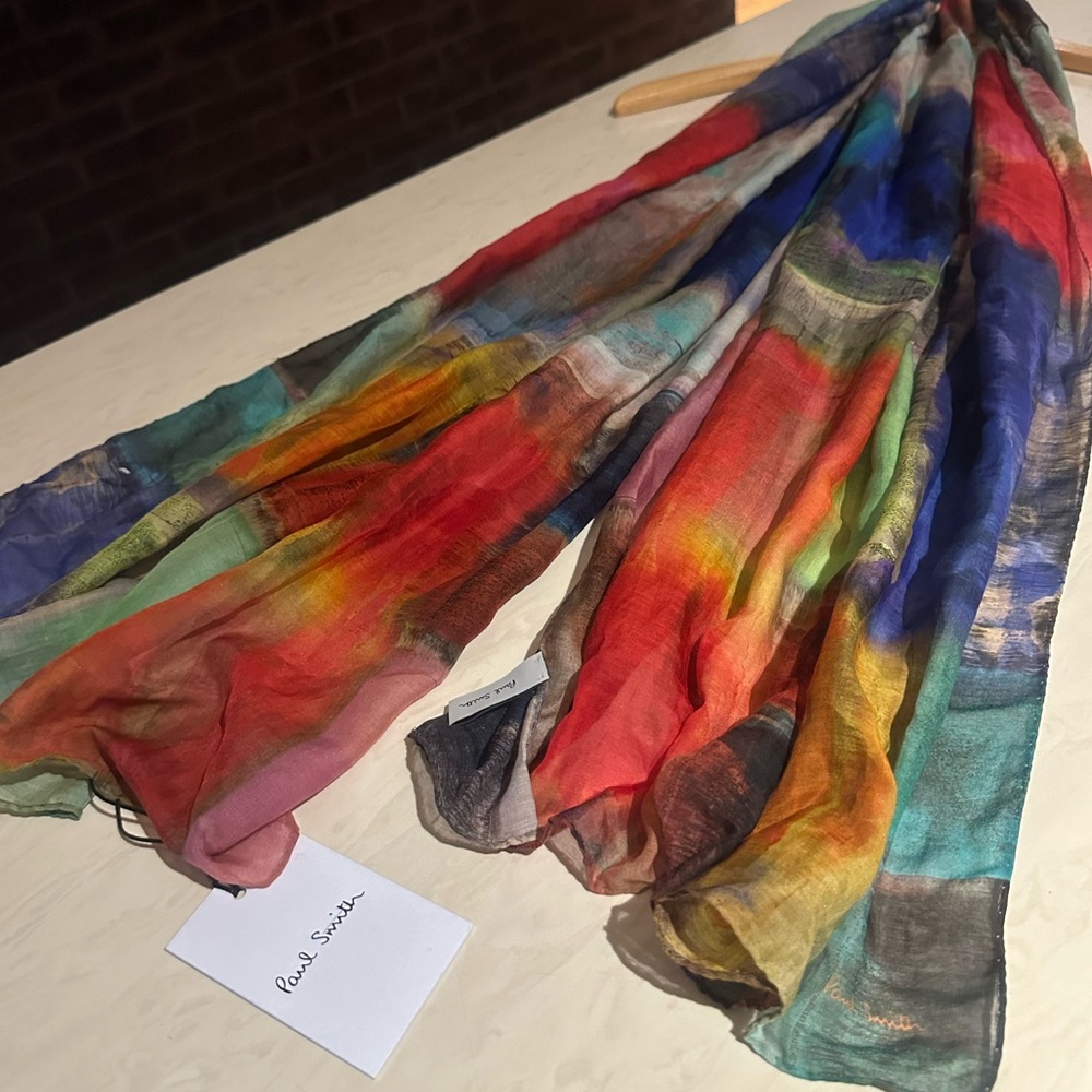 NWT! Paul Smith Women 100% Silk Scarf Abstrctn
